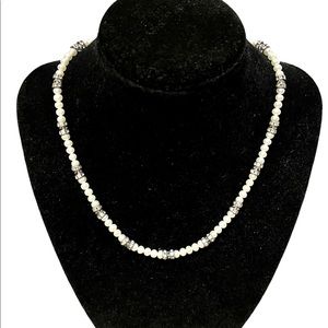 VTG 15” Necklace Genuine Fresh Water Rice Pearls Rondelles Silvertone Oval Clasp